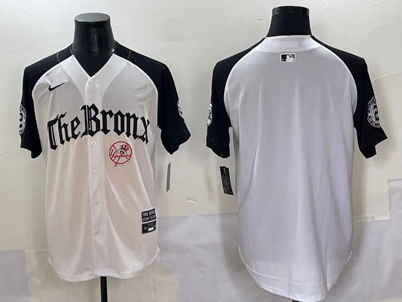 Men 2025 New York Yankees Blank White black Five generations Joint Name Nike MLB Jersey style 53